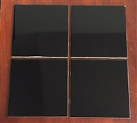 Glossy Black Ceramic Tile - 6" x 6"
