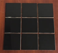 Glossy Black Ceramic Tile - 4" x 4"