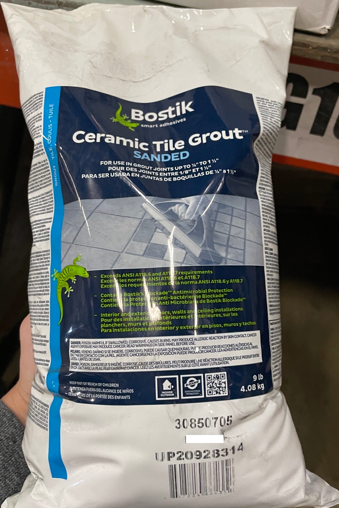 Bostik Ceramic Tile Grout - Sanded - 9 lb bag