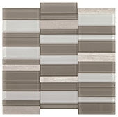 Daltile - SimplyStick Mosaix - Chenille-white-and-glass-Blend - Straight Joint