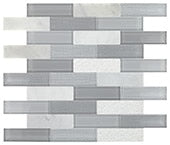 Daltile - SimplyStick Mosaix - Stormy-Mist-and-glass-Blend - Brick Joint
