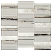 Daltile - SimplyStick Mosaix - Daphne-White-and-glass-Blend - Straight Joint